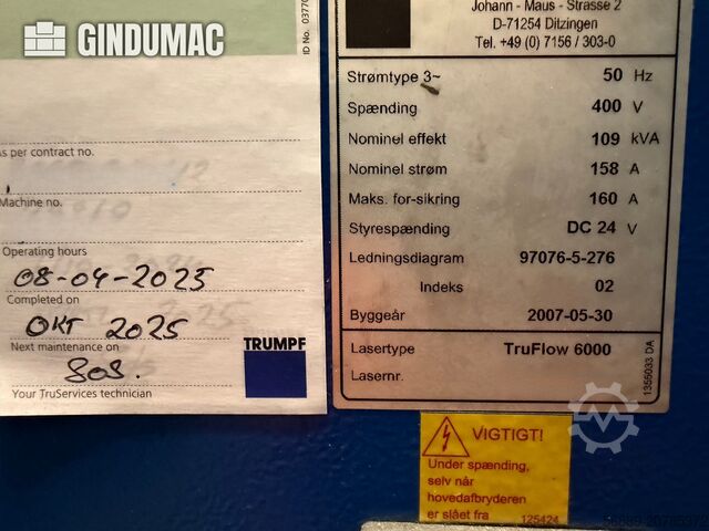 TRUMPF 3050 z Liftmasterem TRUMPF 3050 with liftmaster