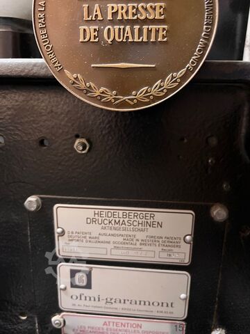 Letterpress printing machine Heidelberg GTP