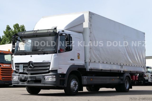 Flatbed truck with tarp MERCEDES-BENZ Atego 1530 Pritsche Plane Standklima LBW Euro 6
