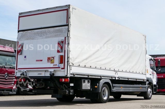 Flatbed truck with tarp MERCEDES-BENZ Atego 1530 Pritsche Plane Standklima LBW Euro 6