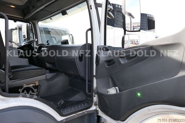 Flatbed truck with tarp MERCEDES-BENZ Atego 1530 Pritsche Plane Standklima LBW Euro 6