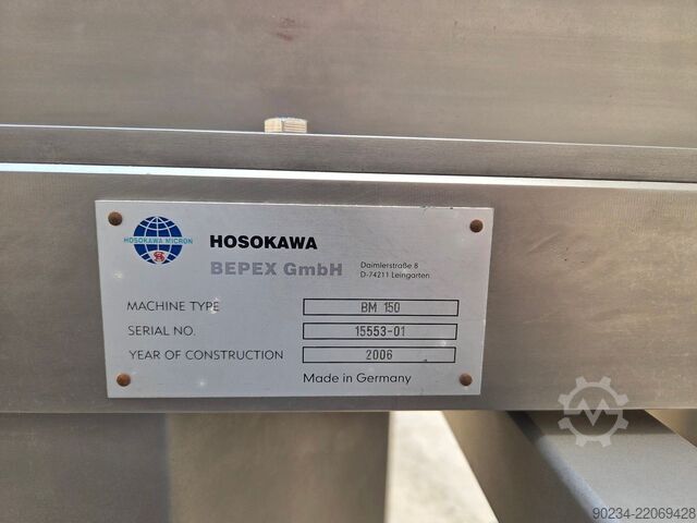 Hosokawa Bepex Model BH 150 paslanmaz çelik konik değirmen HOSOKAWA BEPEX BH 150