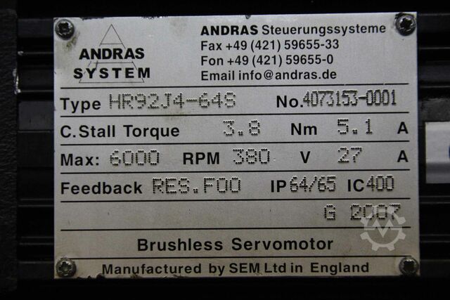 Servomotor 6000 U/min Andras HD92J4-64S