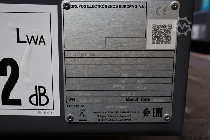 Aggregaat Atlas Copco QES 105 JD S3A ESF Valid inspection, *Guarantee! D