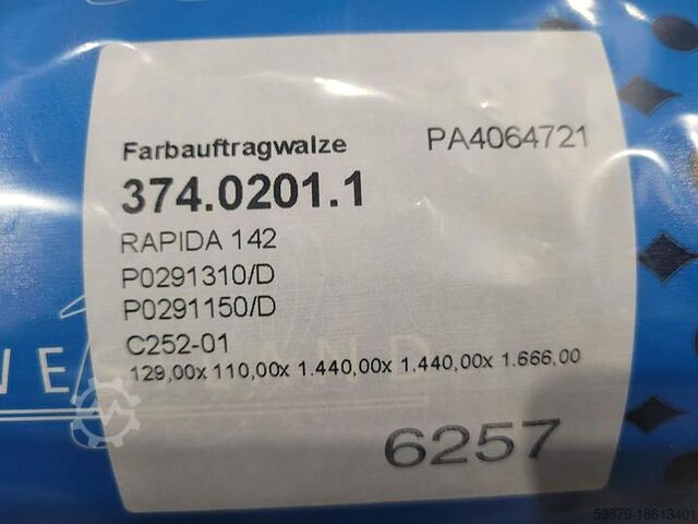 Rulli inchiostratori + bagnatori KBA RA 142 KBA (Koenig & Bauer) inking + dampening rollers