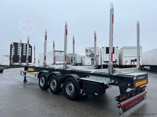 Lesnický návěs na klády SCHWARZMüLLER Y-SERIE, HOLZAUFLIEGER, 6 RUNGENPAARE,  SAF-ACHSEN, LIFTACHSE