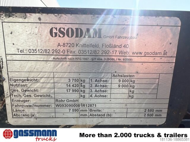 Afzetcontainer-aanhangwagen Rohr RZA 18 Abrollanhänger
