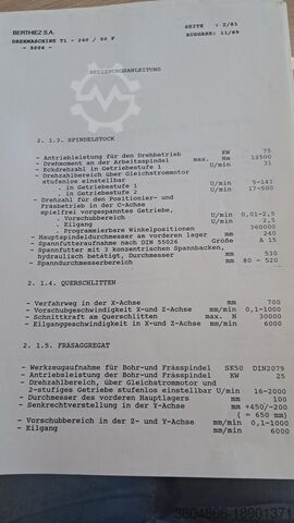 CNC Dreh-Fräszentrum Berthiez T1-240/50F
