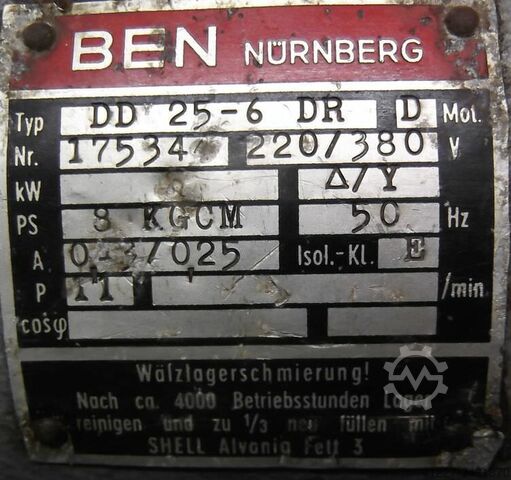 Tekercselő motor 0,78 Nm 910 1 / perc BEN DD 25-6 DR