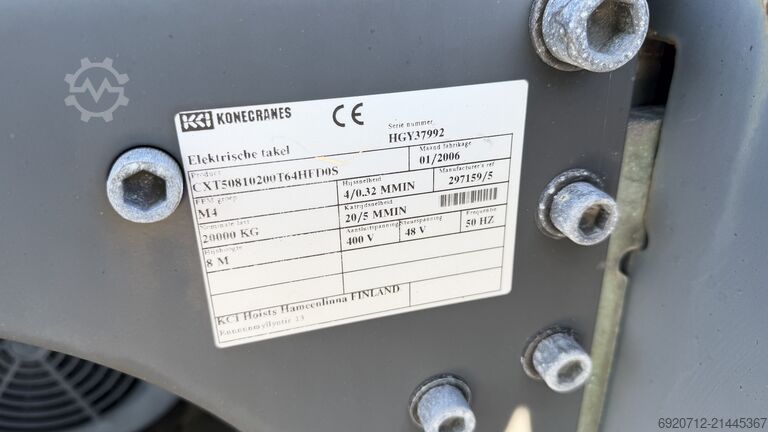 Dupli nosač 18.800 mm x 20 tona Konecranes Dubbelligger Bovenloopkraan