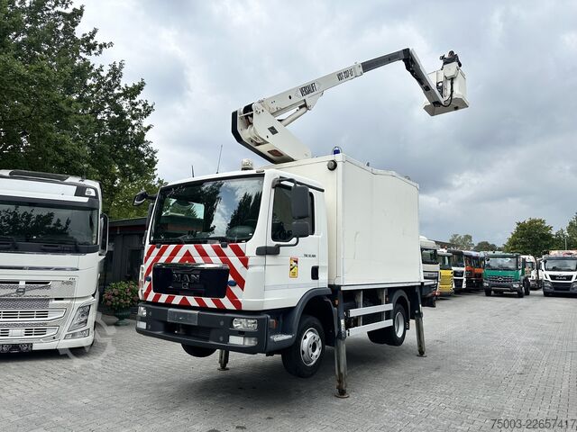 Skříňový nákladní automobil MAN TGL 12.180 Koffer mit Ruthmann Versalift 14.90m
