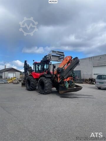 Graafarm Huddig 1260C Backhoe w/ Palfinger crane, Lift, rototilt a