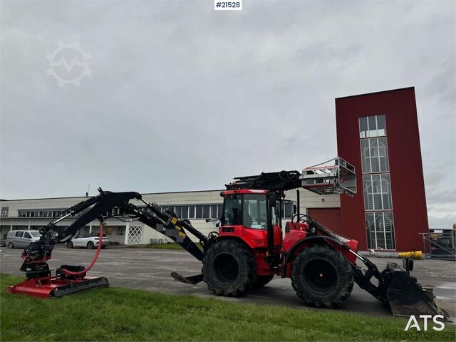 Graafarm Huddig 1260C Backhoe w/ Palfinger crane, Lift, rototilt a