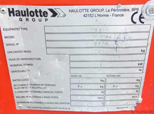 Pont élévateur à ciseaux Haulotte Optimum  8