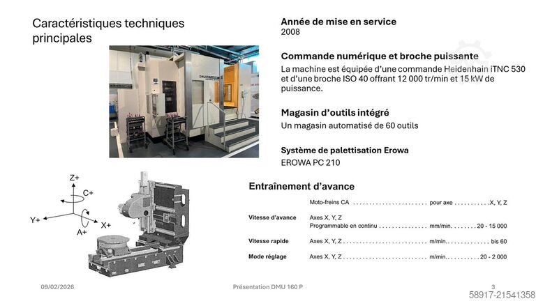 Universal machining center DECKEL MAHO  CNC 530 DMU 160P duo BLOCK 5 axes