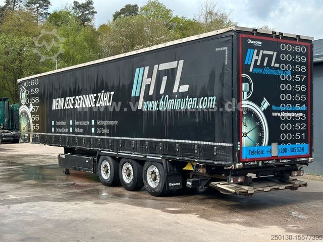 Brandalı açık yarı römork KRONE SD Pritsche + Plane, Ladebordwand,Edscha-Verdeck