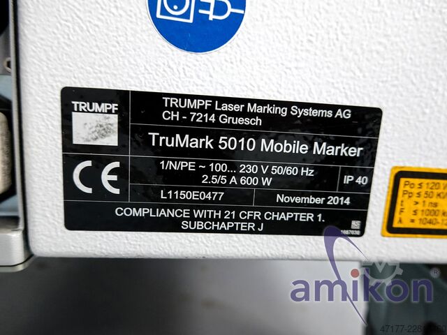 Fiberlaser-mærkning Trumpf TruMark 5010 Mobil