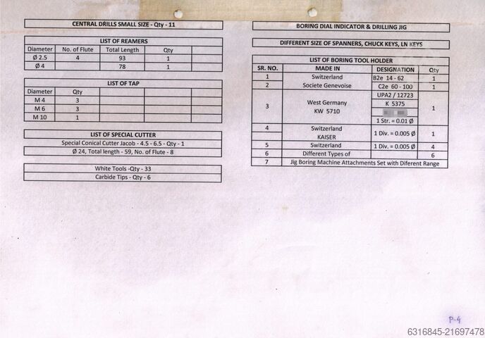 Jig boring machine Societe Genevoise SIP MP-3K