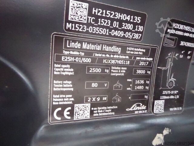 Stivuitor electric cu 4 roți Linde E25H-01/600