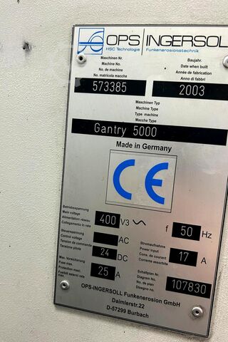 Μηχανή EDM για τη χύτευση μήτρας Ingersoll Gantry 5000