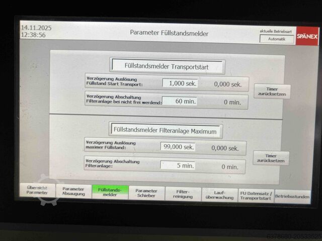 Stacionární odsávací systém Spänex Spülluftfilterhaus SLF 35-FH-U-6-2-S