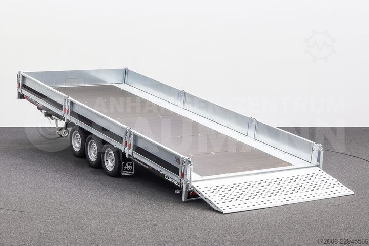 Cargador alto Brian James Trailers CONNECT 476-5522-35-3-12 | TRIDEM | ANKIPPBAR | RAMPE 550X229X30CM 3500KG HOCHLADER | SCHWARZ