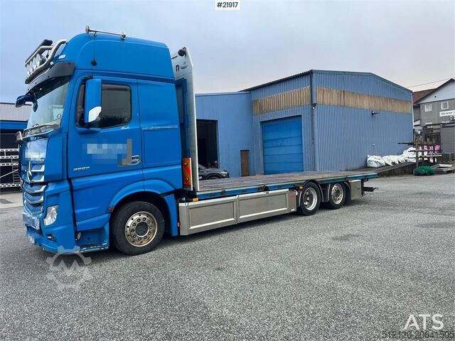 Remorca platformei Mercedes-Benz Actros 6x2 flatbed truck w/ 2012 konar 2 axle flat