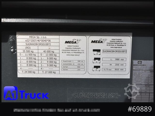 Kiperska poluprikolica REISCH Mega  28m³ Lift Stahl  SAF Hardox