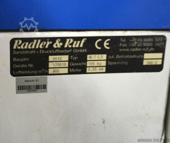 Sabbiatrice cabina a getto in depressione Radler & Ruf AET 0,5 TYP : 2642/7