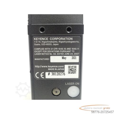 Keyence bileşenleri Keyence LJ-V7060 2D/3D Laser-Profilsensor / Messkopf SN:38120276