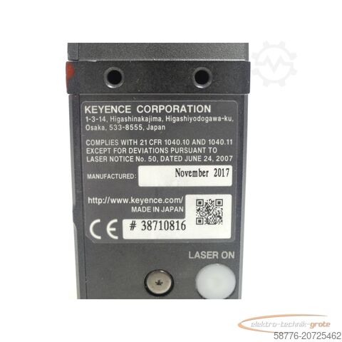 Keyence bileşenleri Keyence LJ-V7060 2D/3D Laser-Profilsensor / Messkopf SN:38710816