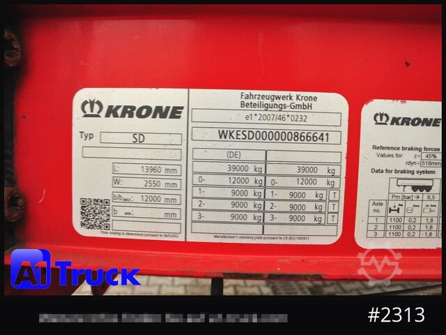 Auflieger mit Pritsche & Plane KRONE SD Tautliner, Joloda, Paper, guter Zustand, 1 Vorbesitzer