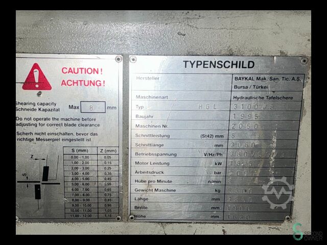Pladesakse Baykal HGL 3108, 1995 Baykal HGL 3108