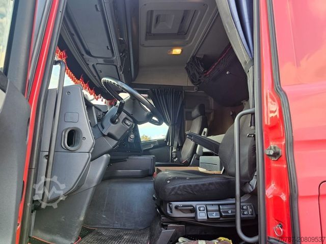 Camión plataforma con toldo SCANIA G410 Volumen, Edscha, Hubdach+Tandemhänger