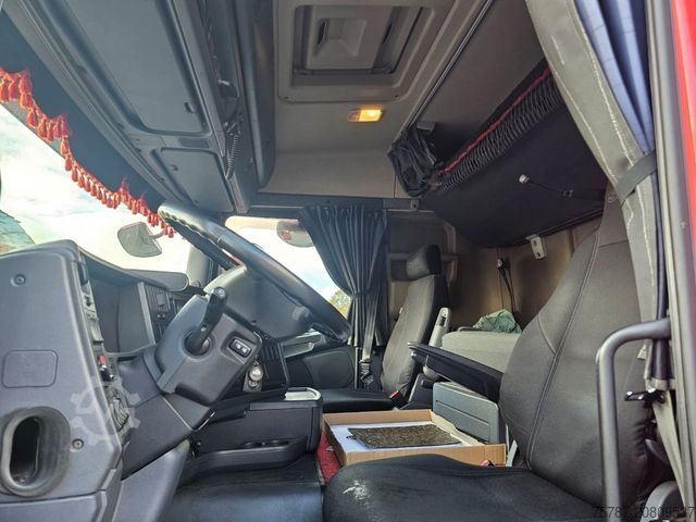 Camión plataforma con toldo SCANIA G410 Volumen, Edscha, Hubdach+Tandemhänger