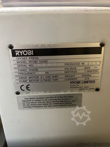 Mașină de tipărit offset Ryobi 520HE with  Numbering and Perforating UN