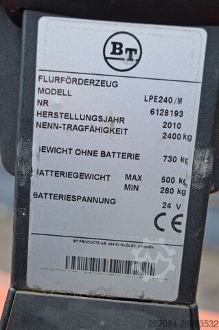 Handmatige palletwagen BT LPE 240