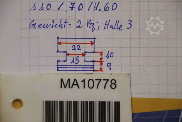 Değiştirilebilir çeneler Forkardt Breite 22 mm schrägverzahnt