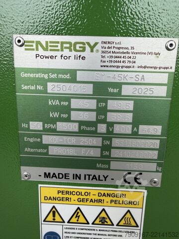 γεννήτρια Energy gruppi EY45K-SA STAGE V