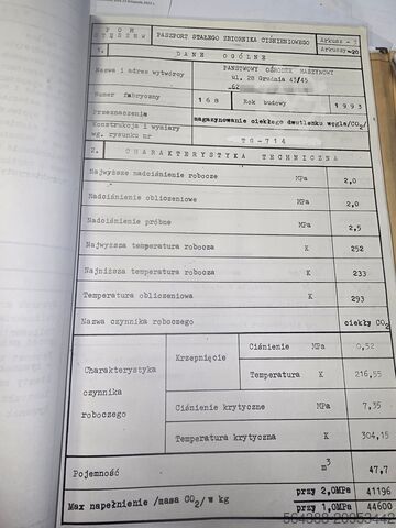 Tanque criogénico de CO2, hielo seco POM Steszew 47,7 m3
