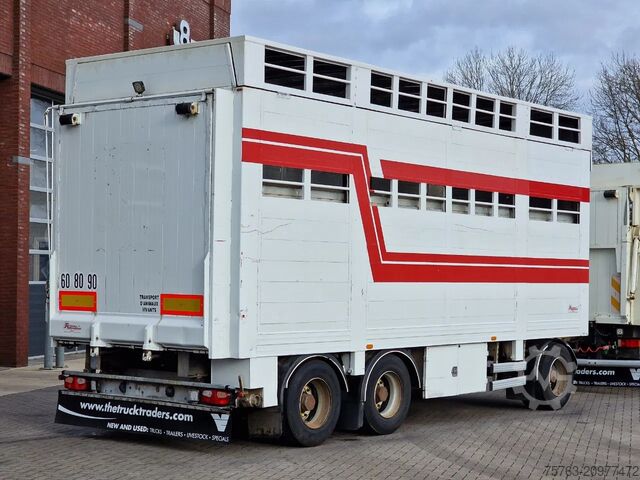Transport de bovine Samro 3 axle - 2 deck livestock - Lifting roof - Regn...