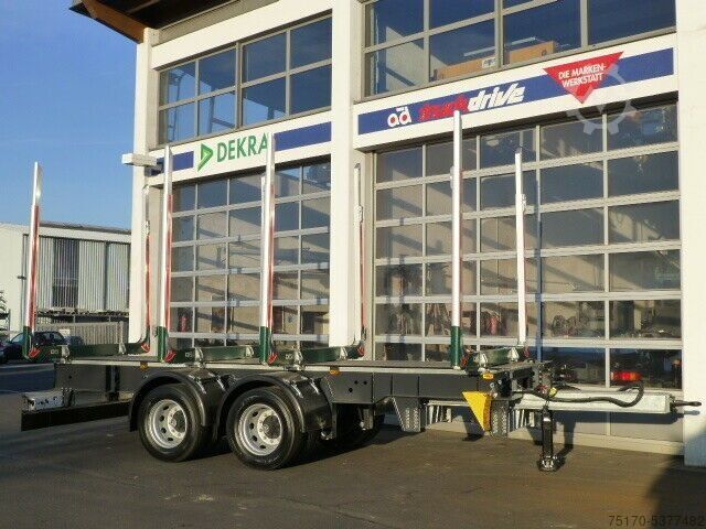 Rimorchio portatronchi Ebert KHZA 18 Tandem-Kurzholz-Anhänger NEU