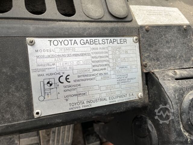 Elektrisk 4 -hjulet gaffeltruck Toyota 7FBMF40