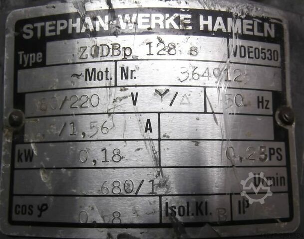 Κινητήρας ταχυτήτων 0,18 kW 15 σ.α.λ. Stephan Werke ZODBp-128-s
