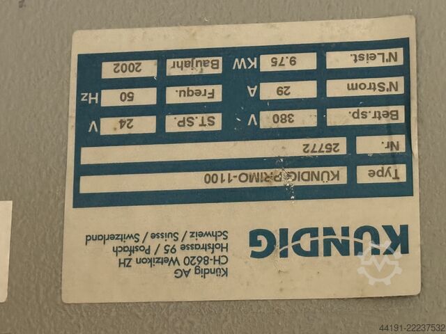 μηχανή φαρδιάς ταινιολειαντήρα Kündig Primo 1100 -E Lack
