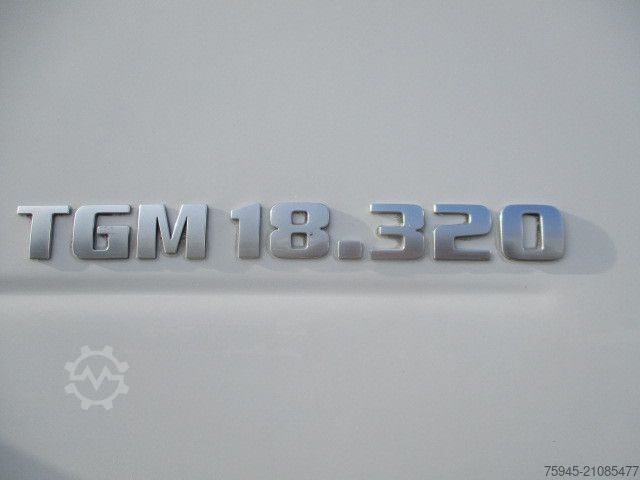 Plattewagen met zeil MAN TGM 18.320, LBW, Luft-Luft, TÜV 04/2026