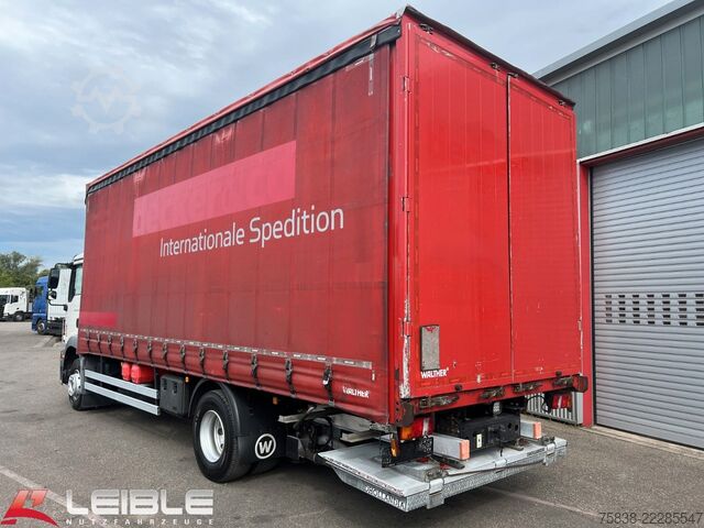 Flatbed truck with tarp MAN TGM 15.290 4x2LL*LBW*Automatik*Kamera*DTCO 4.1*