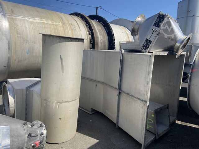 Buisdroger voor continue werking met een koelsectie van roestvrij staal, geproduceerd door COMESSA. COMESSA Drum 2400mm diameter x 14000mm length