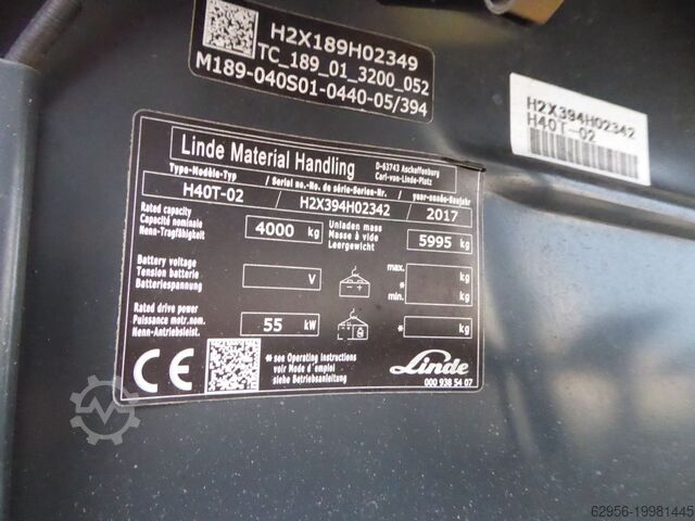 Περονοφόρα ανυψωτικά LPG Linde H40T-02
