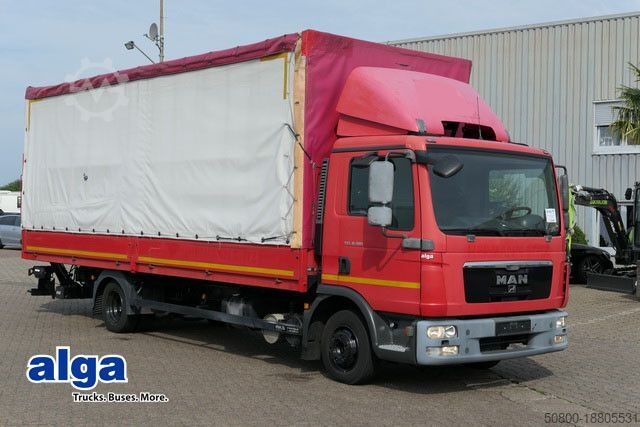 Ponyvával szerelt furgon MAN TGL 8.180/LBW/Schiebeverdeck/Automatik